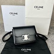 Bagsaaa Celine Teen Triomphe Bag In Shiny Calfskin Black & Silver - 18.5 X 13.5 X 7 CM - 1