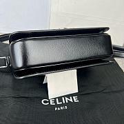 Bagsaaa Celine Teen Triomphe Bag In Shiny Calfskin Black & Silver - 18.5 X 13.5 X 7 CM - 4