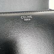 Bagsaaa Celine Teen Triomphe Bag In Shiny Calfskin Black & Silver - 18.5 X 13.5 X 7 CM - 3