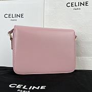 Bagsaaa Celine Teen Triomphe Bag In Shiny Calfskin Pink - 18.5 X 13.5 X 7 CM - 3