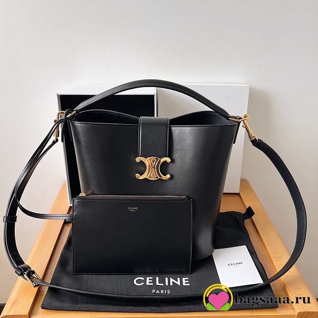 Bagsaaa Celine Medium Louise Bag In Smooth Calfskin Black - 23.5 X 24 X 16 CM - 1