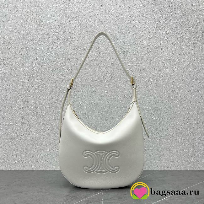 Bagsaaa Celine Medium Heloïse Bag Cuir Triomphe In Supple Calfskin White - 30 X 28.5 X 8 CM - 1