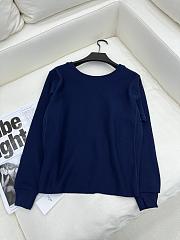 Bagsaaa Celine Paris Loose Sweatshirt In Cotton Fleece Navy - 2