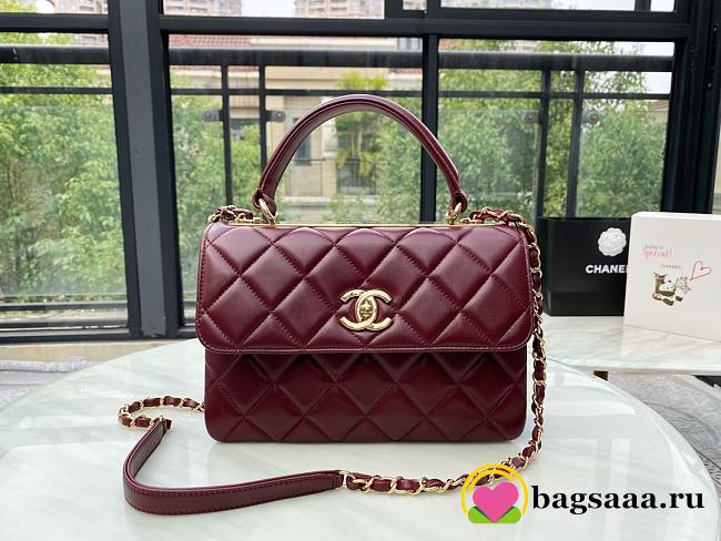 Bagsaaa Chanel Trendy CC Burgundy Gold Hardware 25cm - 1