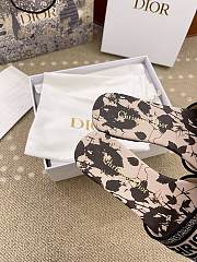 Bagsaaa Dior Dway Slide Beige and Black Cotton Embroidered with Fleurs Mystiques Motif - 4