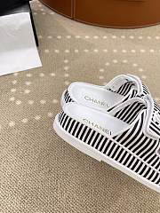 Chanel Stripes White & Black Sandals - 2