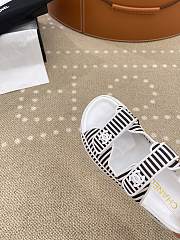 Chanel Stripes White & Black Sandals - 4