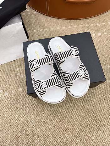 Chanel Stripes White & Black Sandals