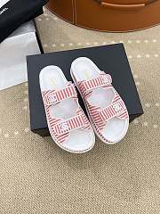 Chanel Stripes White & Red Sandals - 1