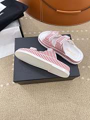 Chanel Stripes White & Red Sandals - 5