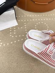 Chanel Stripes White & Red Sandals - 2