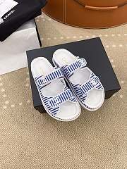 Chanel Stripes White & Blue Sandals - 1