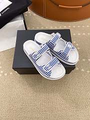 Chanel Stripes White & Blue Sandals - 5