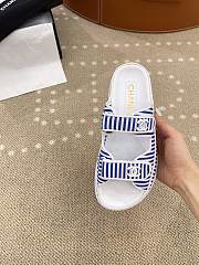 Chanel Stripes White & Blue Sandals - 3