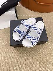 Chanel Stripes White & Blue Sandals - 2