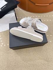 Chanel Stripes White & Beige Sandals - 4