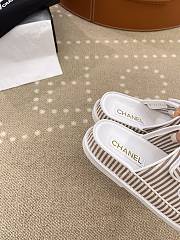 Chanel Stripes White & Beige Sandals - 2