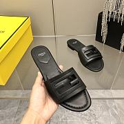 Bagsaaa Fendi Baguette Black leather slides - 1