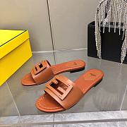 Bagsaaa Fendi Baguette Brown leather slides - 2