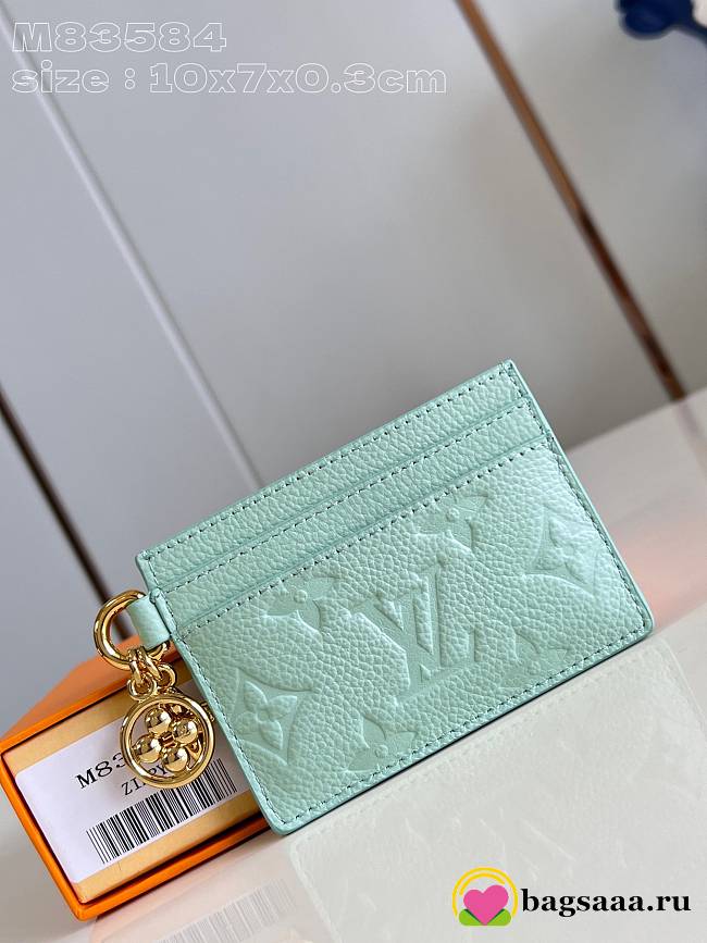 Bagsaaa M83584 LV Charms Card Holder Green - 10.2 x 7.3 x 0.3 cm - 1