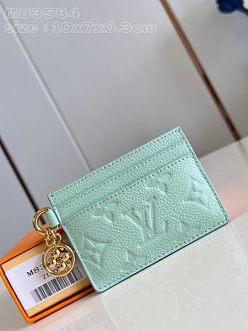 Bagsaaa M83584 LV Charms Card Holder Green - 10.2 x 7.3 x 0.3 cm