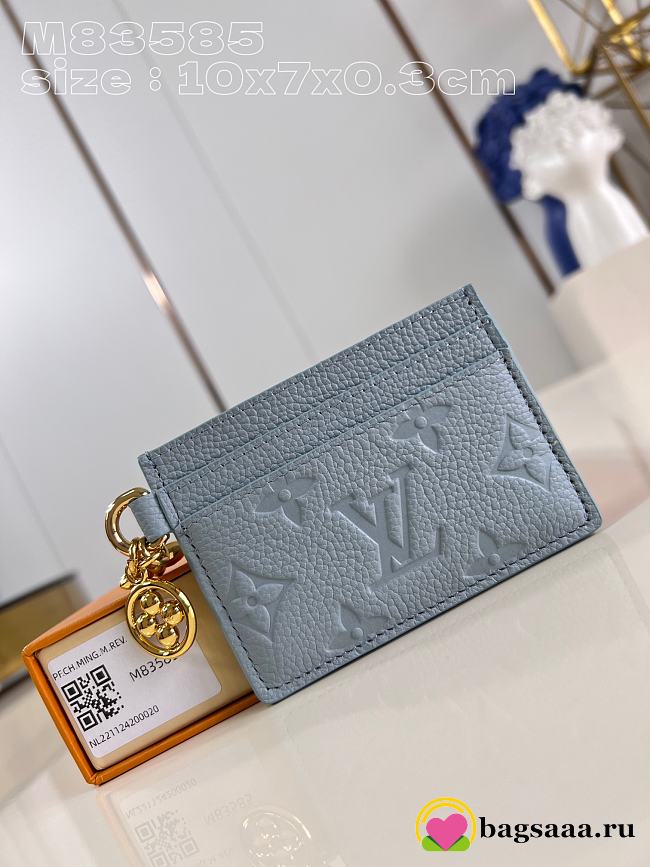 Bagsaaa Louis Vuitton M83585 LV Charms Card Holder Light Blue - 10.2 x 7.3 x 0.3 cm - 1