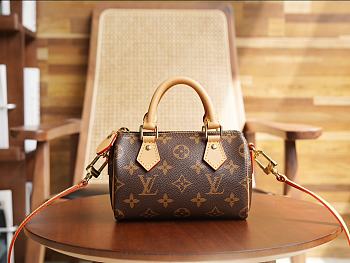 Bagsaaa Louis Vuitton M81085 Nano Speedy Bag Monogram - 16 x 10 x 7.5 cm