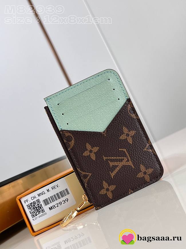 Bagsaaa Louis Vuitton M82939 Romy Card Holder Matcha Green - 12 x 8 x 0.8 cm - 1