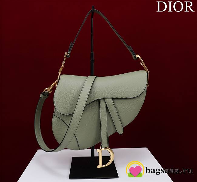 Bagsaaa Dior Saddle Bag with Strap Cedar Green Grained Calfskin - 25.5 x 20 x 6.5 cm - 1