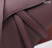 Bagsaaa Dior Saddle Bag with Strap Burgundy Grained Calfskin - 25.5 x 20 x 6.5 cm - 2