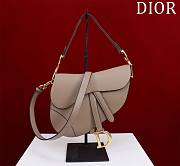 Bagsaaa Dior Saddle Bag with Strap Taupe Grained Calfskin - 25.5 x 20 x 6.5 cm - 1