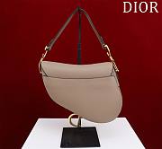 Bagsaaa Dior Saddle Bag with Strap Taupe Grained Calfskin - 25.5 x 20 x 6.5 cm - 5