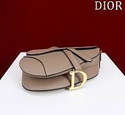 Bagsaaa Dior Saddle Bag with Strap Taupe Grained Calfskin - 25.5 x 20 x 6.5 cm - 4