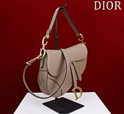 Bagsaaa Dior Saddle Bag with Strap Taupe Grained Calfskin - 25.5 x 20 x 6.5 cm - 2