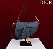 Bagsaaa Dior Saddle Bag with Strap Navy Blue Grained Calfskin - 25.5 x 20 x 6.5 cm - 1