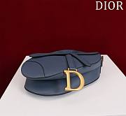 Bagsaaa Dior Saddle Bag with Strap Navy Blue Grained Calfskin - 25.5 x 20 x 6.5 cm - 5