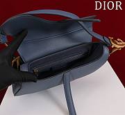 Bagsaaa Dior Saddle Bag with Strap Navy Blue Grained Calfskin - 25.5 x 20 x 6.5 cm - 3