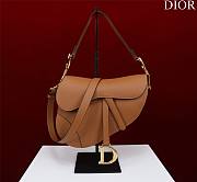 Bagsaaa Dior Saddle Bag with Strap Brown Grained Calfskin - 25.5 x 20 x 6.5 cm - 1