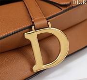 Bagsaaa Dior Saddle Bag with Strap Brown Grained Calfskin - 25.5 x 20 x 6.5 cm - 5