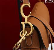 Bagsaaa Dior Saddle Bag with Strap Brown Grained Calfskin - 25.5 x 20 x 6.5 cm - 3