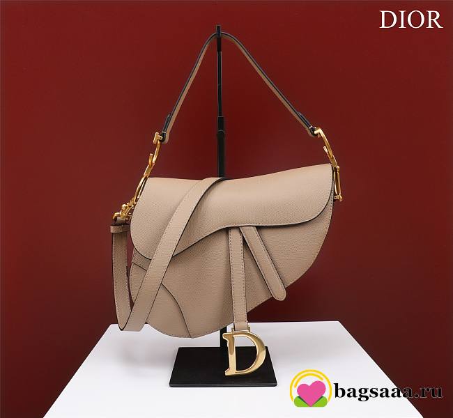 Bagsaaa Dior Saddle Bag with Strap Nude Grained Calfskin - 25.5 x 20 x 6.5 cm - 1