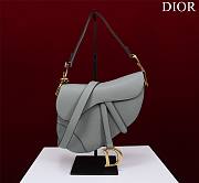 Bagsaaa Dior Saddle Bag with Strap Gray Grained Calfskin - 25.5 x 20 x 6.5 cm - 1