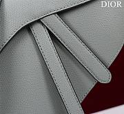 Bagsaaa Dior Saddle Bag with Strap Gray Grained Calfskin - 25.5 x 20 x 6.5 cm - 2