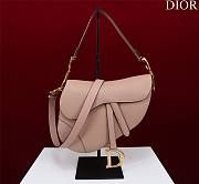 Bagsaaa Dior Saddle Bag with Strap Powder Pink Grained Calfskin - 25.5 x 20 x 6.5 cm - 1