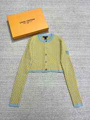 Bagsaaa Louis Vuitton Damier Knit Cropped Cardigan - 1