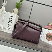 Bagsaaa Loewe Small Puzzle bag in mellow calfskin dark burgundy - 24*10.5*16 cm - 1