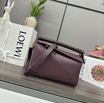 Bagsaaa Loewe Small Puzzle bag in mellow calfskin dark burgundy - 24*10.5*16 cm