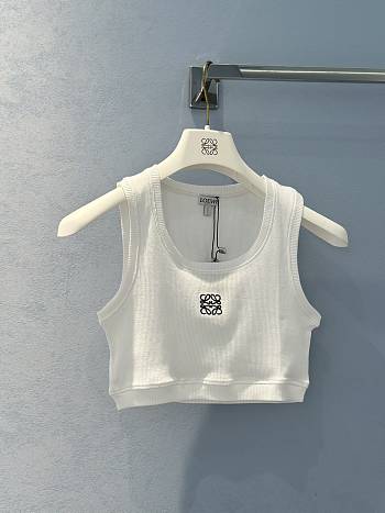 Bagsaaa Loewe Cropped anagram tank top in cotton white