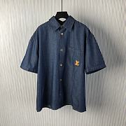 Bagsaaa LV Short-Sleeved Cotton Chambray Shirt - 1