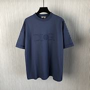 Bagsaaa Dior And Stone Island T-Shirt Oversized Fit Blue Cotton Jersey - 1